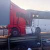 В аварии с фурой и автобусом на трассе Р-22 Каспий в Рязанской области пострадали 13 человек