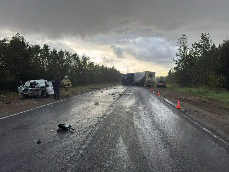 Mitsubishi Outlander и фура попали в ДТП на трассе на трассе Р-132 в Рязанской области: один человек погиб Mitsubishi Outlander и фура попали в ДТП на трассе на трассе Р-132 в Рязанской области: один человек погиб
