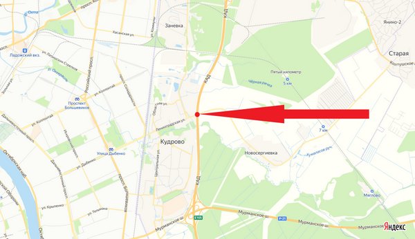 На месяц ограничат движение на КАД Петербурга в районе Кудрово