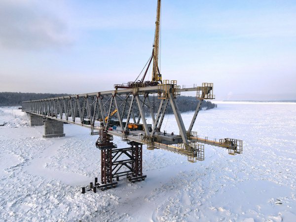К концу года строительная готовность Высокогорского моста в Красноярском крае составит 85 %