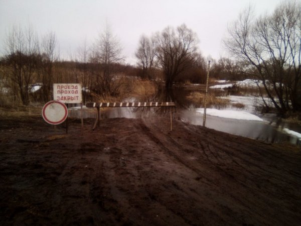 В Рязанской области подтоплен мост через реку Ранова