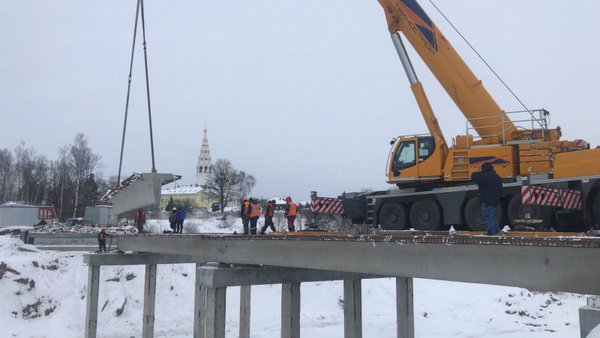 Капремонт моста через Таху на трассе Р-132 в Ивановской области выполнен на 50 %