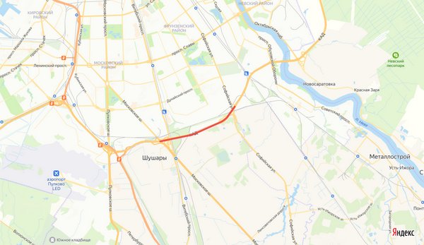 На КАД Петербурга между развязками с Софийской улицей и Московским шоссе ограничат движение