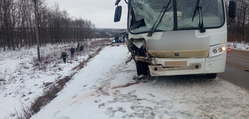 Двое погибли в ДТП с микроавтобусом и автобусом в Липецкой области