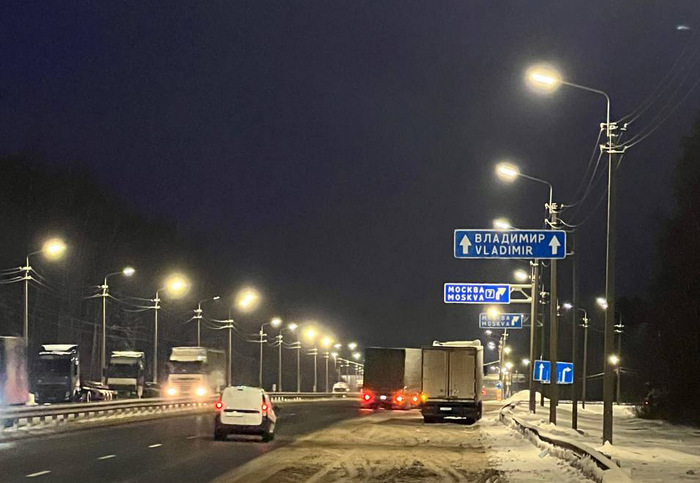 Более 70 км линий освещения обновили на федеральных трассах в Мордовии, Владимирской и Нижегородской областях