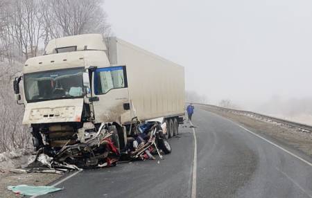 Три человека погибли в ДТП с легковушкой и грузовиком в Приморье
