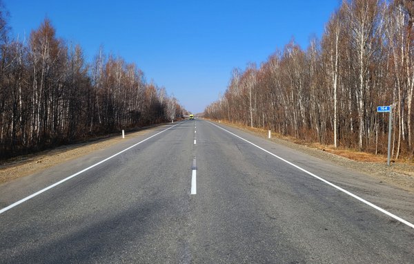 Ремонт двух участков трассы А-376 в Хабаровском крае завершен