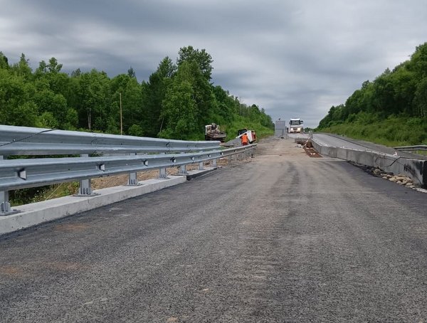 На 50 % отремонтирован мост через реку Малая Шестипалиха на трассе Р-258 Байкал в Бурятии