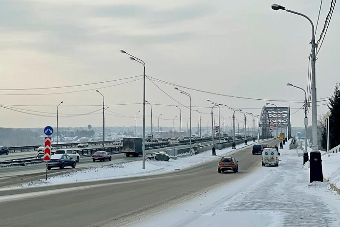 На мосту-вставке в Уфе организуют движение по четырем полосам с 14 февраля