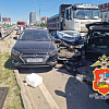 МАЗ врезался в восемь машин в подмосковных Люберцах