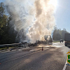 Три человека погибли в аварии с возгоранием на трассе А-130 в Калужской области