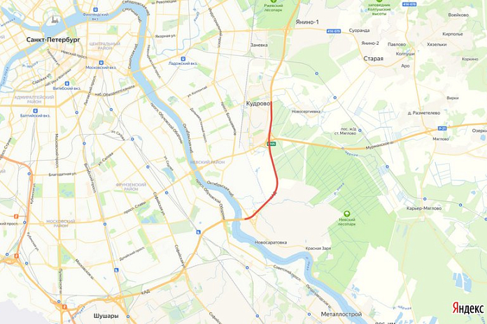 Две полосы перекроют на КАД Петербурга от Кудрово до вантового моста