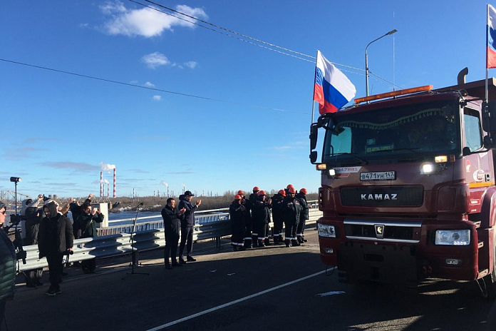 Мост через Волхов в Киришах в Ленобласти торжественно открыли