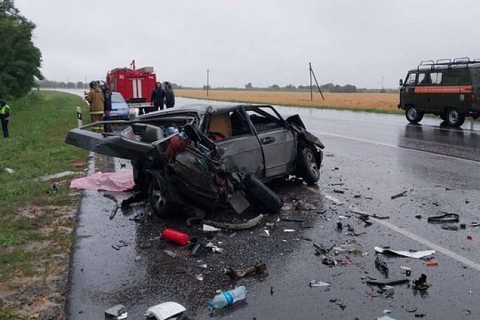 Двое погибли в массовой аварии на трассе в Ростовской области