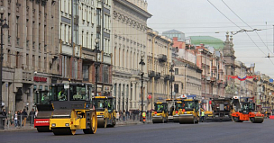 Стартовал ремонт асфальта на Лиговском проспекте в Петербурге