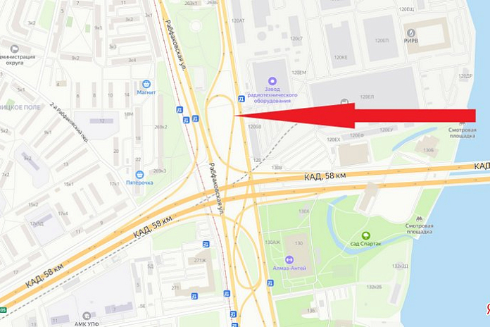 Почти на сутки перекроют съезд в Рыбацкое с развязки КАД Петербурга с проспектом Обуховской Обороны