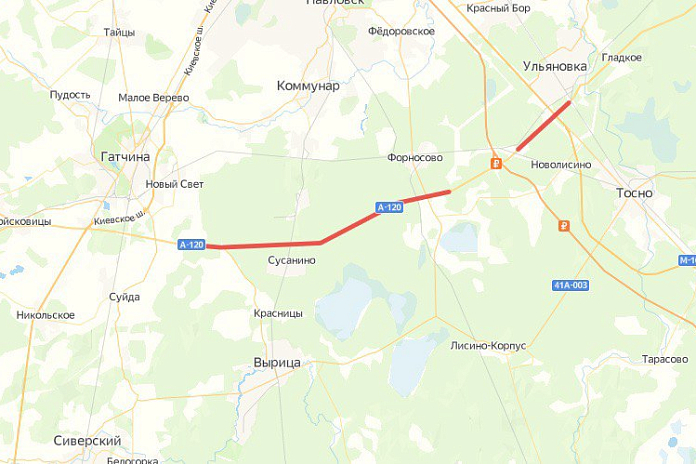 На двух участках трассы А-120 ЮПК в Ленобласти введут реверс с 10 мая