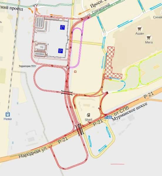 Схема развязки кудрово с мурманским шоссе